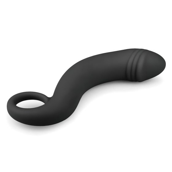 EasyToys Zahnuté Dildo - silikonové anální dildo (černé)