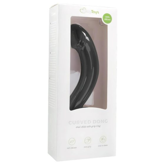 EasyToys Zahnuté Dildo - silikonové anální dildo (černé)