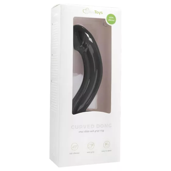 EasyToys - anální dildo zahnuté - silikon - černé