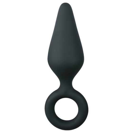 Easytoys Špičatý Plug - anální kolík s kroužkem - střední (černý)