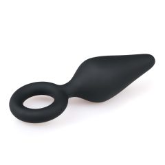   Easytoys Špičatý Plug - anální kolík s kroužkem - střední (černý)