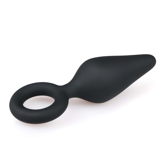 Easytoys Špičatý Plug - anální kolík s kroužkem - střední (černý)