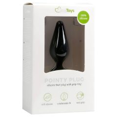   Easytoys Špičatý Plug - anální kolík s kroužkem - střední (černý)