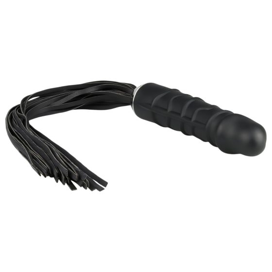 Easytoys Flogger - bič a silikonové dildo v jednom (černé)