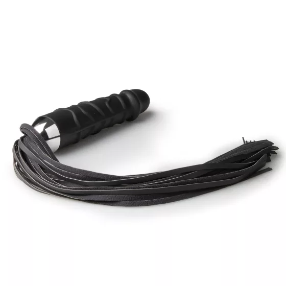 Easytoys - bič a silikonové dildo 2v1 - černý