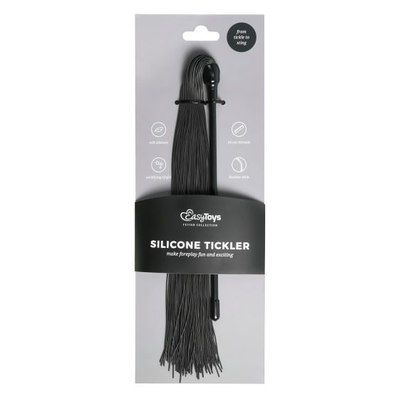 Easytoys Tickler - pálivý silikonový bičík (černý)