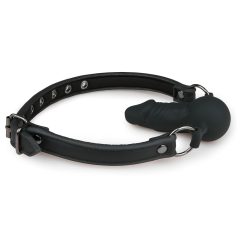 Easytoys - ústní roubík s vnitřním dildem (černý)
