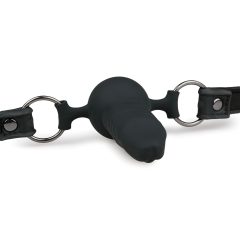 Easytoys - ústní roubík s vnitřním dildem (černý)