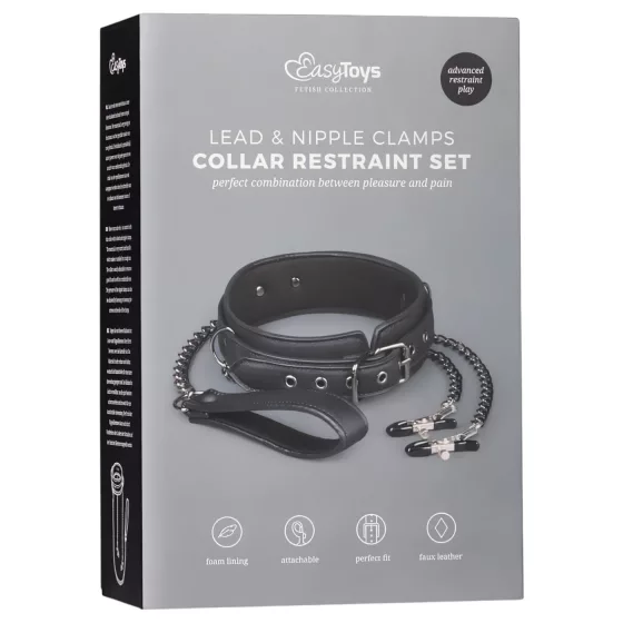 Easytoys - sada na bradavky s obojkem a vodítkem - 4dílná sada