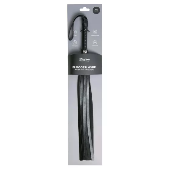 Easytoys - bič flogger - měkká umělá kůže - černý