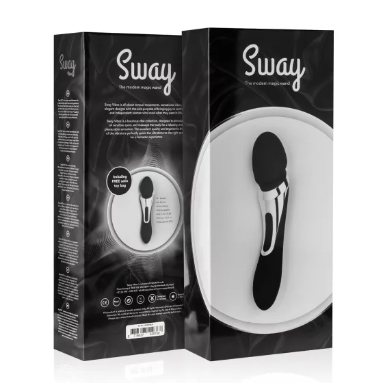 Sway No.1 Wand - akumulátorový vibrátor a masážní hlavice 2v1 - černý