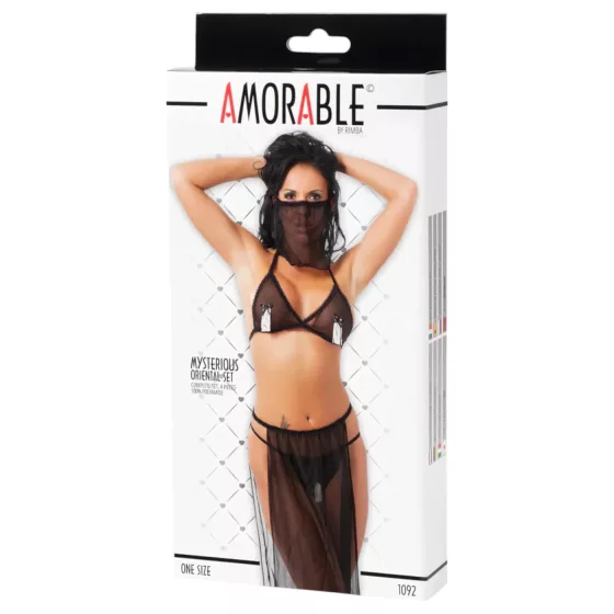 Amorable - černý kostým pro břišní tanečnici (S-L)