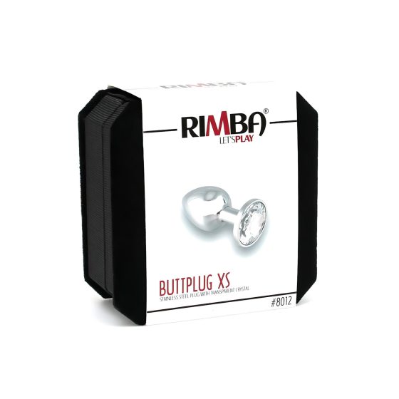 Rimba XS – průhledný kovový anální šperk (stříbrný)