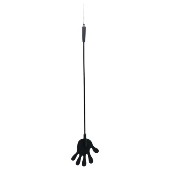 Rimba - silikonový jezdecký bičík s ručičkou - 40 cm (černý)