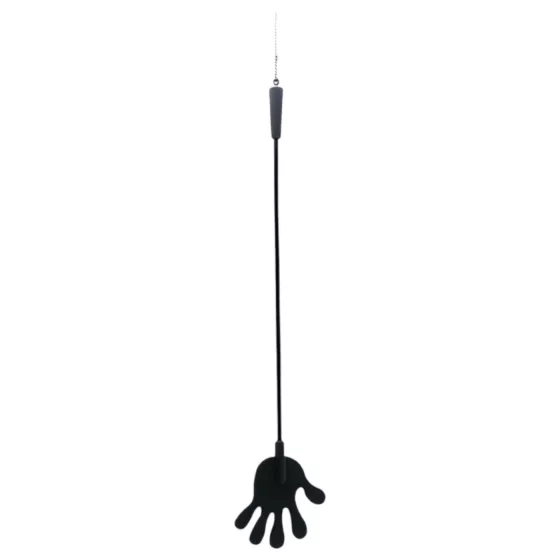 Rimba - Jezdecký bičík ze silikonu ve tvaru ruky - 40 cm (černý)