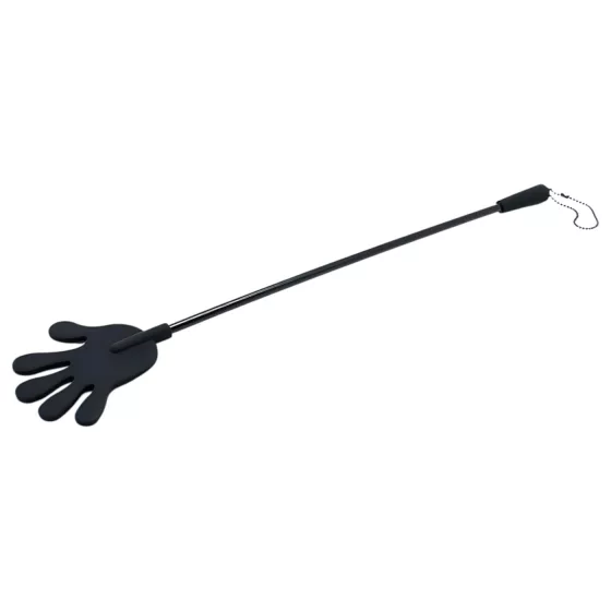 Rimba - Jezdecký bičík ze silikonu ve tvaru ruky - 40 cm (černý)