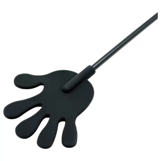 Rimba - Jezdecký bičík ze silikonu ve tvaru ruky - 40 cm (černý)