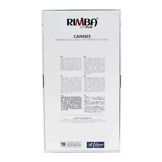 Rimba Cannes - nositelné akumulátorové, rádiové vibrační vajíčko (černé)