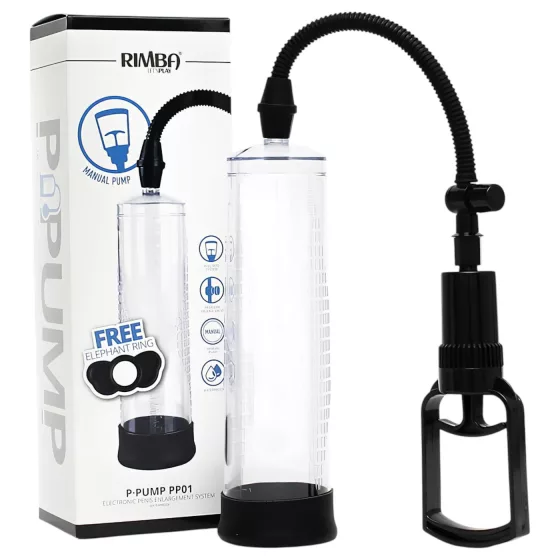 Rimba - vakuová pumpa na penis - dvouprstová - průhledná