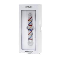   Rimba Rachella - dvojité skleněné dildo (průhledné - barevné)