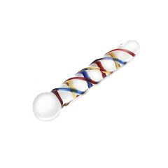   Rimba Rachella - dvojité skleněné dildo (průhledné - barevné)