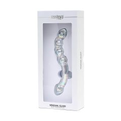 Rimba Xena - dvojitý skleněný dildo (průhledný)