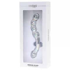 Rimba Xena - dvojité skleněné dildo - průhledné