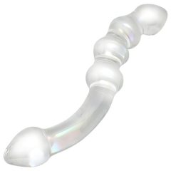 Rimba Xena - dvojitý skleněný dildo (průhledný)