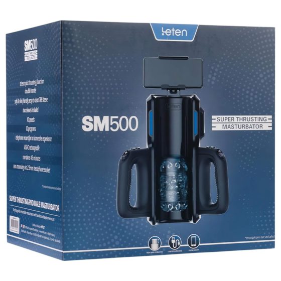 Leten SM 500 - automatický masturbátor s držákem na telefon - černý