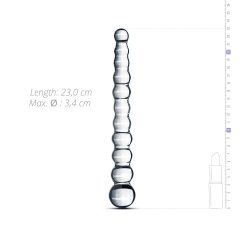   Gildo Glass No. 20 - skleněné dildo s perlami (průhledné)