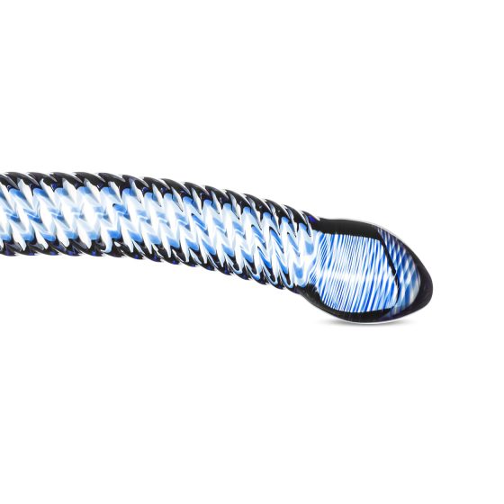 Gildo Glass No. 5 - spirálové skleněné dildo (průhledné modré)