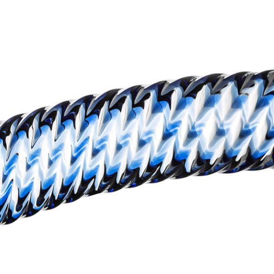 Gildo Glass No. 5 - spirálové skleněné dildo (průhledné modré)