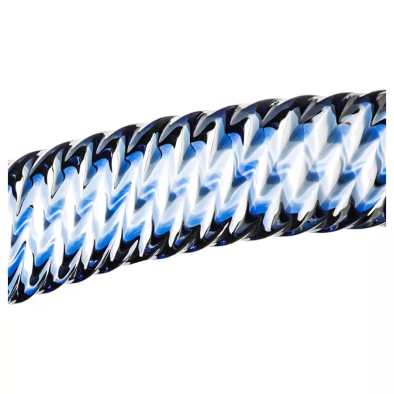 Gildo Glass No. 5 - skleněné dildo - spirálový tvar - průhledné modré