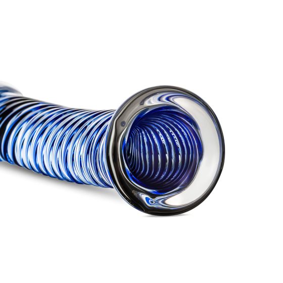 Gildo Glass No. 5 - spirálové skleněné dildo (průhledné modré)