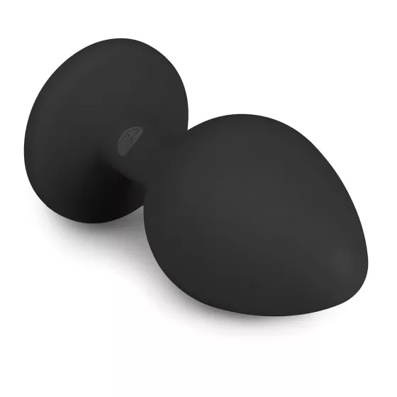 Easytoys - anální kolík s bílým kamínkem - střední - černý