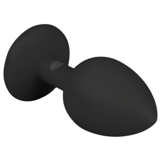 Easytoys - anální kolík s bílým kamenem - malý - černý