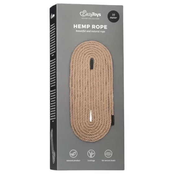 Easytoys konopné lano - konopné bondage lano (10 m, přírodní)