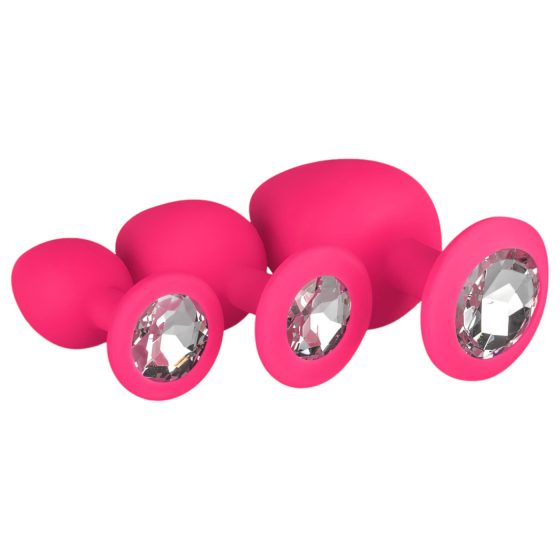 Easytoys Diamond - sada análních kolíků (růžová)