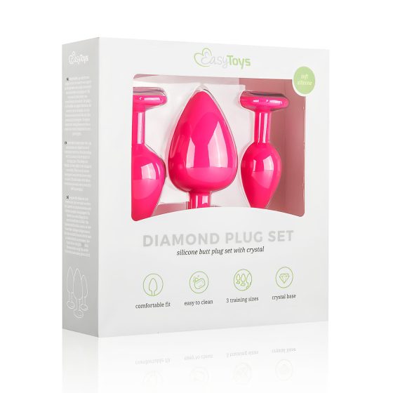Easytoys Diamond - sada análních kolíků (růžová)