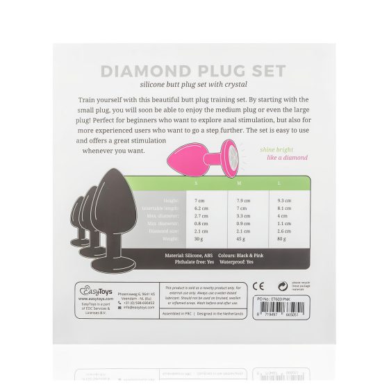 Easytoys Diamond - sada análních kolíků (růžová)