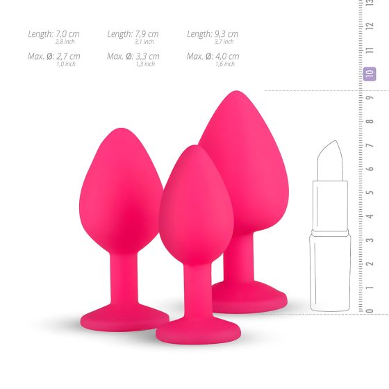 Easytoys Diamond - sada análních kolíků (růžová)