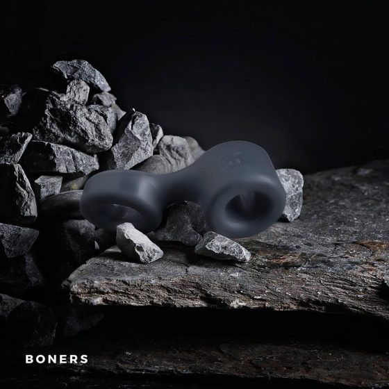 Boners Get Rock Hard - erekční a varlatový kroužek (šedý)
