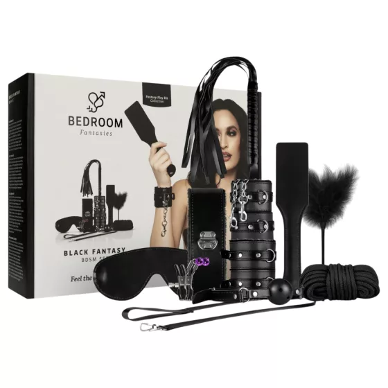 Secret Pleasure Chest - pokročilá sada BDSM - 14dílná (černá)