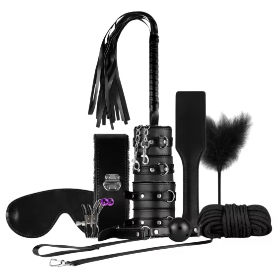 Secret Pleasure Chest - pokročilá sada BDSM - 14dílná (černá)