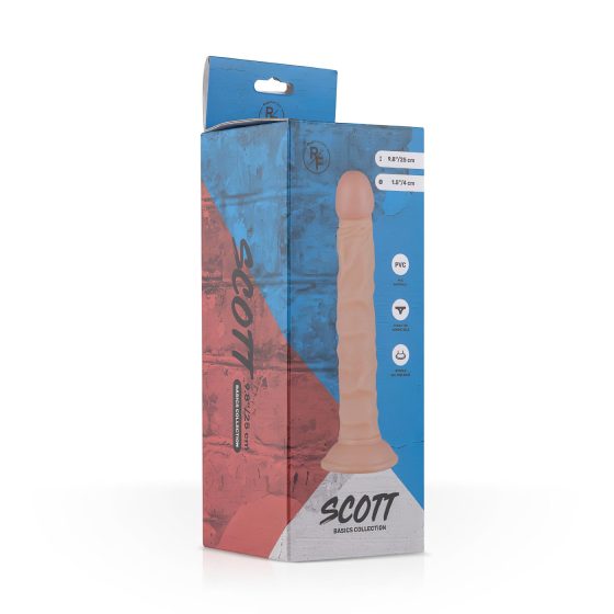 Real Fantasy Scott - realistické dildo - 25 cm (přírodní)