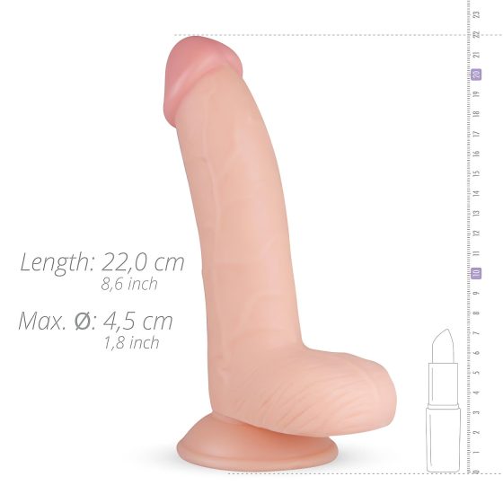 Real Fantasy Cliff - realistické dildo s varlaty - 22 cm (přírodní)