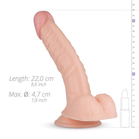 Real Fantasy Derek - realistický dildo s varlaty - 22 cm (přírodní)