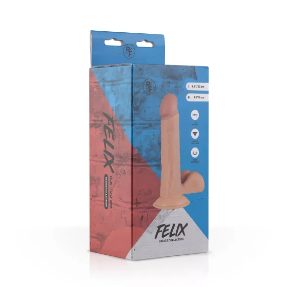 Real Fantasy Felix - realistické dildo s varlaty - 22 cm - tělová