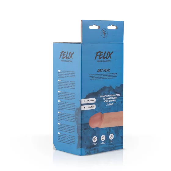 Real Fantasy Felix - realistické dildo s varlaty - 22 cm - tělová