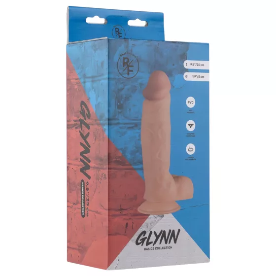 Real Fantasy Glynn - realistický dildo s varlaty - 25 cm - tělová barva